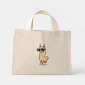 Dit lama drama is een echte eigenzinnige pose in z mini tote bag (Achterkant)