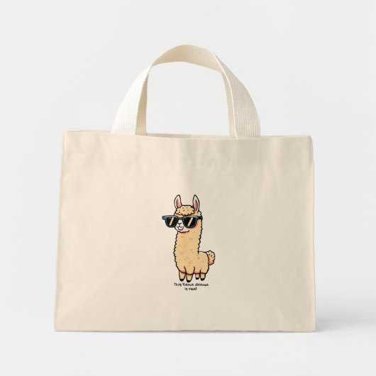 Dit lama drama is een echte eigenzinnige pose in z mini tote bag (Voorkant)
