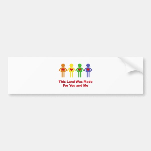 Dit land is gemaakt voor jou en mij bumpersticker (Voorkant)