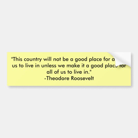 "Dit land zal geen goede plek zijn voor een ... Bumpersticker (Voorkant)