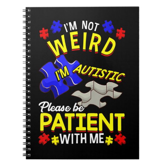 Dit leuke autisme bewustmakingsontwerp is een gewe notitieboek (Voorkant)