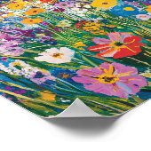 Dit levendige schilderij beeldt een veld van wilde poster (Hoek)