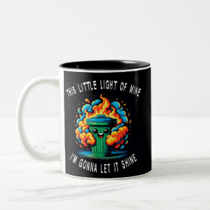 Dit Lichtje van Mij, Vuilcontainerbrand  Tweekleurige Koffiemok
