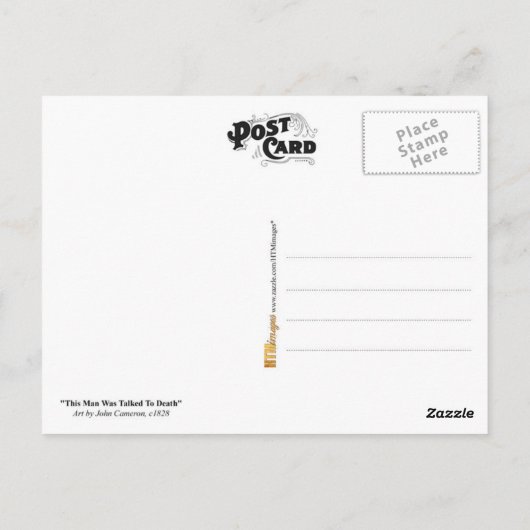 Dit Man werd met de dood gesproken Briefkaart (Achterkant)