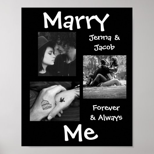Dit 'Marry Me'-Poster van de Couple op maat gemaak Poster (Voorkant)