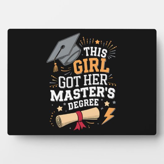 Dit meisje behaalde haar master Afstuderen Fotoplaat (voorkant)