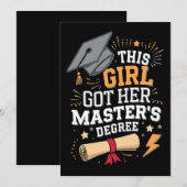 Dit meisje behaalde haar master Afstuderen Kaart (Voorkant / Achterkant)