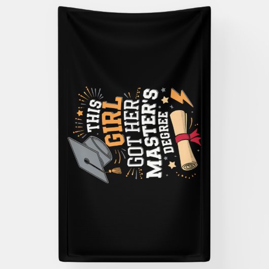 Dit meisje behaalde haar master Afstuderen Spandoek (Verticaal)