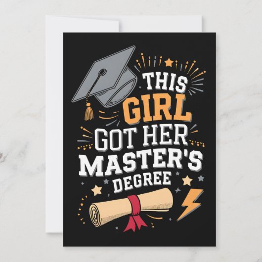 Dit meisje behaalde haar masterdiploma afstuderen kaart (Voorkant)