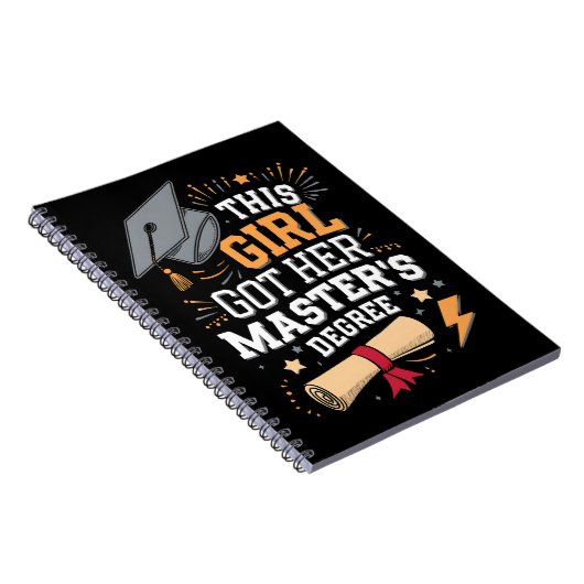 Dit meisje behaalde haar masterdiploma afstuderen notitieboek (Rechterzijde)