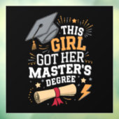 Dit meisje behaalde haar masterdiploma afstuderen raamsticker (Vel 3)