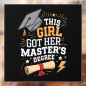 Dit meisje behaalde haar masterdiploma afstuderen raamsticker (Vel 2)