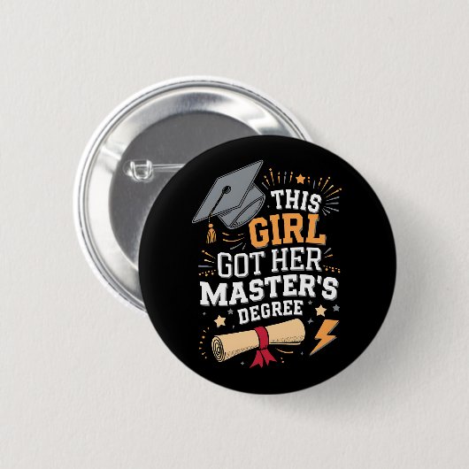 Dit meisje behaalde haar masterdiploma afstuderen ronde button 5,7 cm (Voorkant /achterkant)