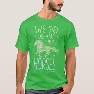 Dit meisje droomt over paardenraces t-shirt