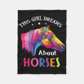 Dit meisje droomt over paardenrennen fleece deken (Voorkant)