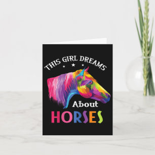 Dit meisje droomt over paardenrennen kaart