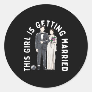 Dit meisje gaat trouwen trouwring verloofd ronde sticker