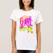 Dit meisje gloeit kostuum 80s gloed Halloween Part T-shirt (Voorkant)