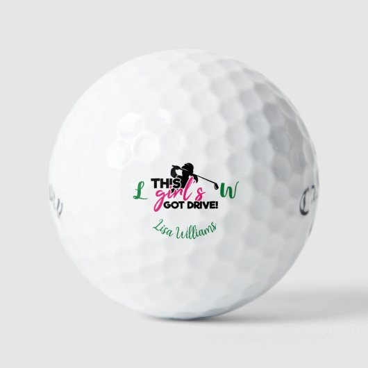 Dit meisje heeft Drive Simple Monogram genaamd Golfballen (Voorkant)