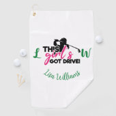 Dit meisje heeft Drive Simple Monogram genaamd Golfhanddoek (Insitu)