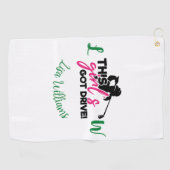 Dit meisje heeft Drive Simple Monogram genaamd Golfhanddoek (Horizontaal)