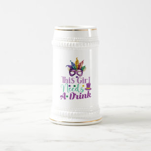 Dit Meisje Heeft Een Drankje Nodig Mardi Gras Bier Bierpul