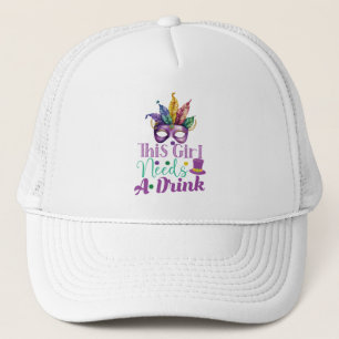 Dit Meisje Heeft Een Drankje Nodig Mardi Gras Truc Trucker Pet