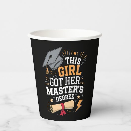 Dit Meisje Heeft Haar Masterdiploma Behaald Afstud Papieren Bekers (Voorkant)