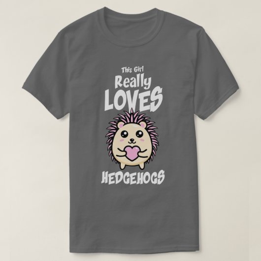 Dit meisje houdt echt van egel t-shirt (Design voorkant)