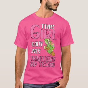 Dit meisje houdt echt van kameleons t-shirt