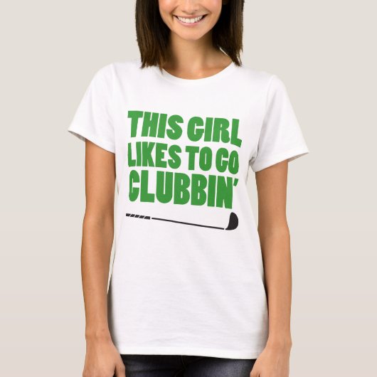 Dit meisje houdt ervan om te gaan klokken (Golf) T-shirt (Voorkant)