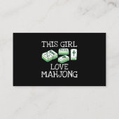 Dit meisje houdt mahjong T-shirt china spel liefhe Visitekaartje (Achterkant)