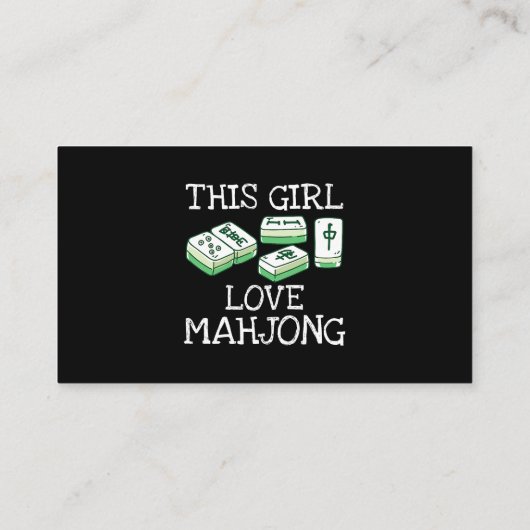 Dit meisje houdt mahjong T-shirt china spel liefhe Visitekaartje (Achterkant)