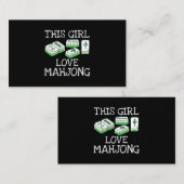 Dit meisje houdt mahjong T-shirt china spel liefhe Visitekaartje (Voorkant / Achterkant)