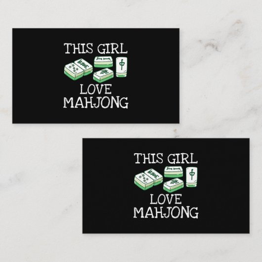Dit meisje houdt mahjong T-shirt china spel liefhe Visitekaartje (Voorkant / Achterkant)