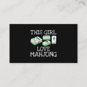 Dit meisje houdt mahjong T-shirt china spel liefhe Visitekaartje (Voorkant)