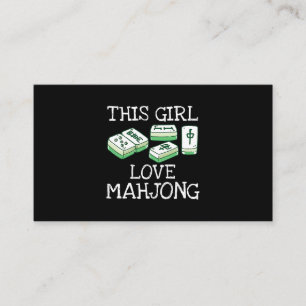 Dit meisje houdt mahjong T-shirt china spel liefhe Visitekaartje