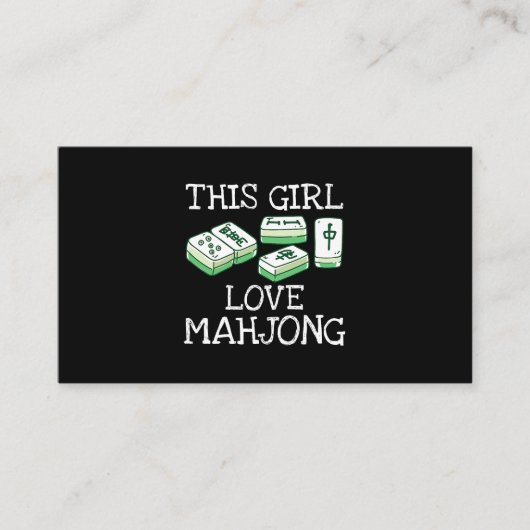 Dit meisje houdt mahjong T-shirt china spel liefhe Visitekaartje (Voorkant)