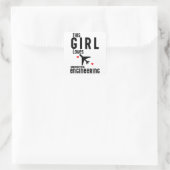 Dit meisje houdt van Aeronautical Engineering Vierkante Sticker (Tas)