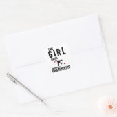 Dit meisje houdt van Aeronautical Engineering Vierkante Sticker (Envelop)