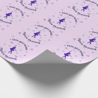 Dit meisje houdt van afbeelding schaatsen cadeaupapier