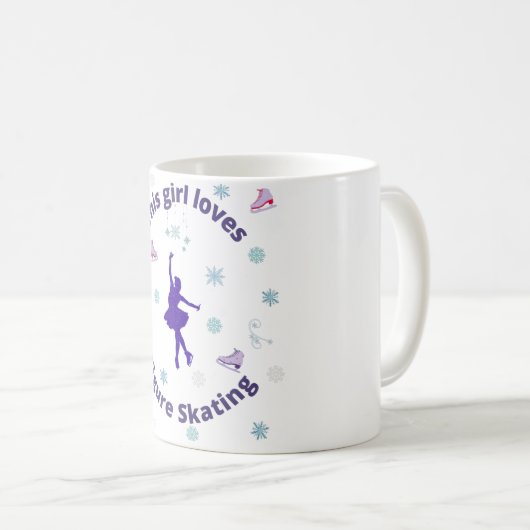 Dit meisje houdt van afbeelding schaatsen koffiemok (Voorkant rechts)