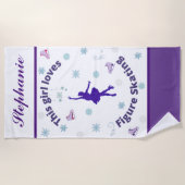 Dit meisje houdt van afbeelding schaatsen strandlaken (Voorkant)