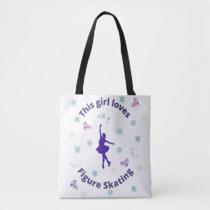 Dit meisje houdt van afbeelding schaatsen tote bag