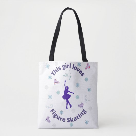 Dit meisje houdt van afbeelding schaatsen tote bag (Voorkant)