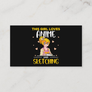 Dit meisje houdt van anime en schetsen liefhebber  visitekaartje