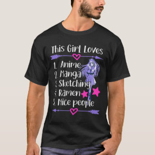 Dit meisje houdt van Anime Manga Sketching Ramen N T-shirt