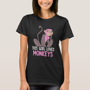 Dit meisje houdt van apen Gezegde apen T-shirt