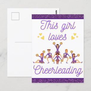 Dit meisje houdt van cheerleading briefkaart