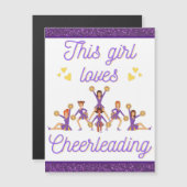 Dit meisje houdt van Cheerleading Magnetic Kaart (Voorkant / Achterkant)